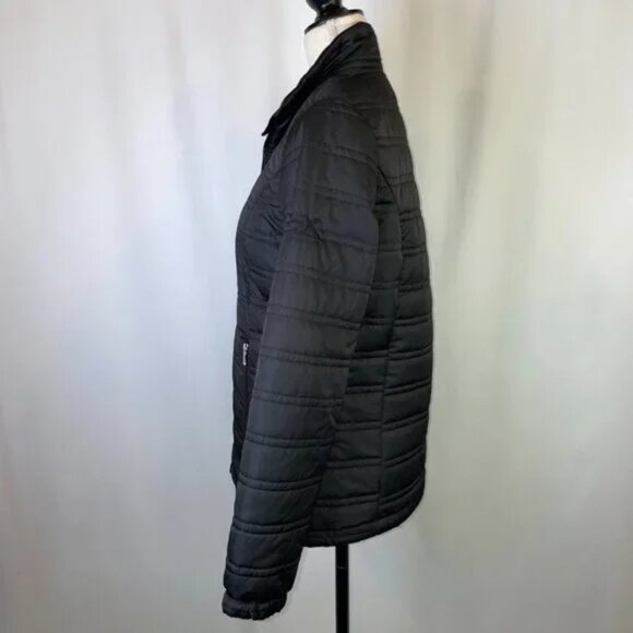 ZeroXposur Black Puffer Jacket Quilted Funnel Neck Flannel Lined Size S - Picture 2 of 13